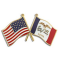 Iowa & USA Flag Pin